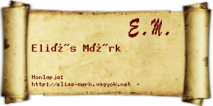 Eliás Márk névjegykártya